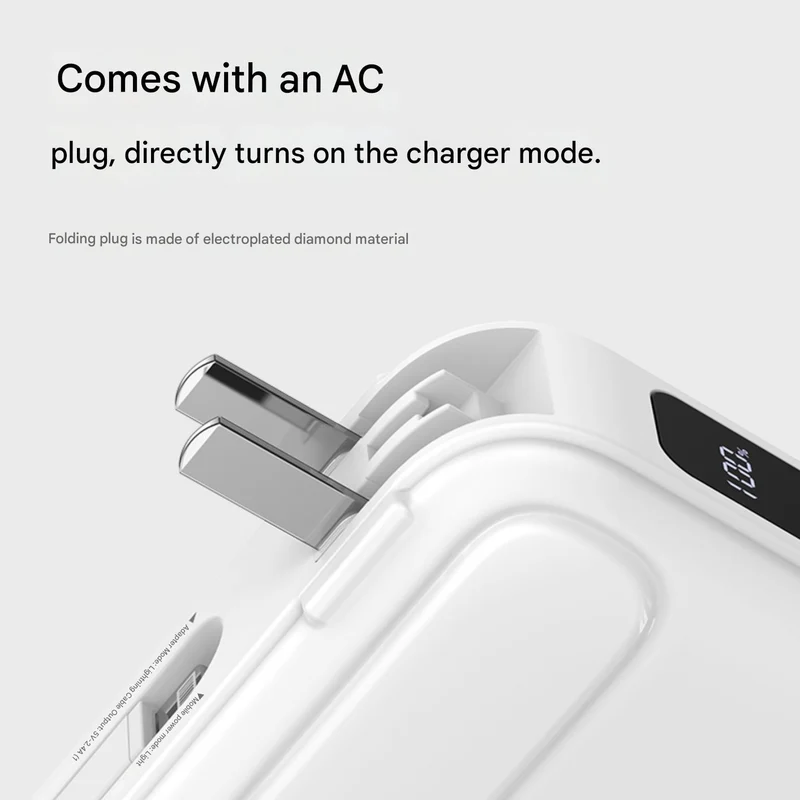 W&P 20000mAh 35W All-in-One Multifunctional Power Bank & Adapter With Type-C & Lighting Cable