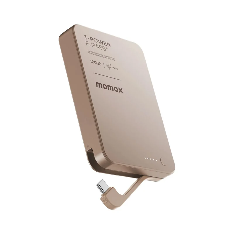 Momax 1-Power Bank F.Pass⁺ Battery Pack with Built-in Cable and Magnetic Attachment