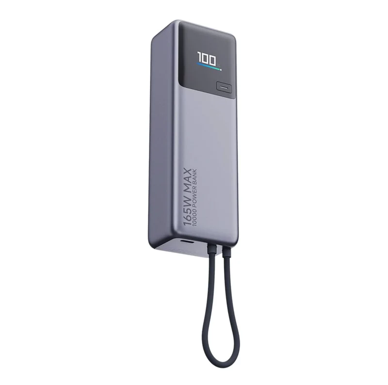 Xiaomi 165W Power Bank 10000mAh - Built-in USB-C Cable, 165W Dual Port, 120W Fast Charging, 90W Self Charging, Lithium-Ion Battery, Aircraft Safe, Compact Design with Colour Display