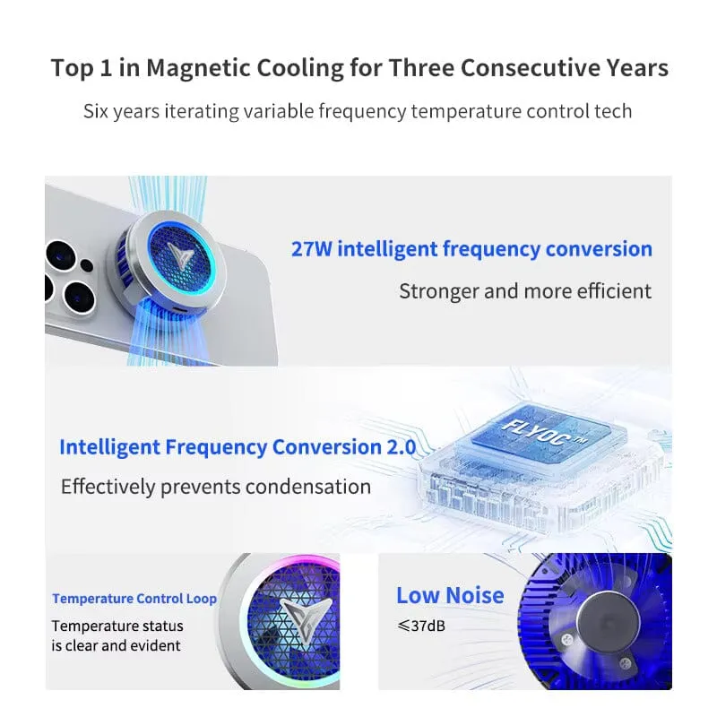 Flydigi B7X Radiator Mobile Phone Magnetic RGB Cooling Fan Overclocking Cooling (OC) MagSafe Cooling Cooling Fan Overclocking Cooling (OC) MagSafe Cooling