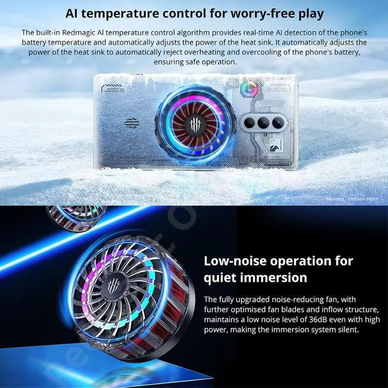 Nubia RedMagic Cooler 4 Pro Radiator Magnetic Ice FunCooler LED 27W Semiconductor Heat Dissipation Cooling