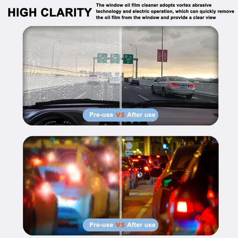 Weytoll Wireless Auto Windshield Oil Film Removal Electric Car Window Glass Cleaning Machine for Bug Residues Car Paint Glue Cleaning Glass Scratches Repairing
