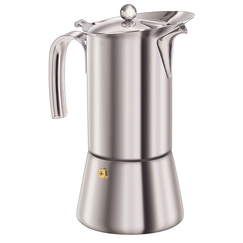 Euroline 10 Espresso Cup 1.2L Stainless Steel Coffee Maker (Silver)