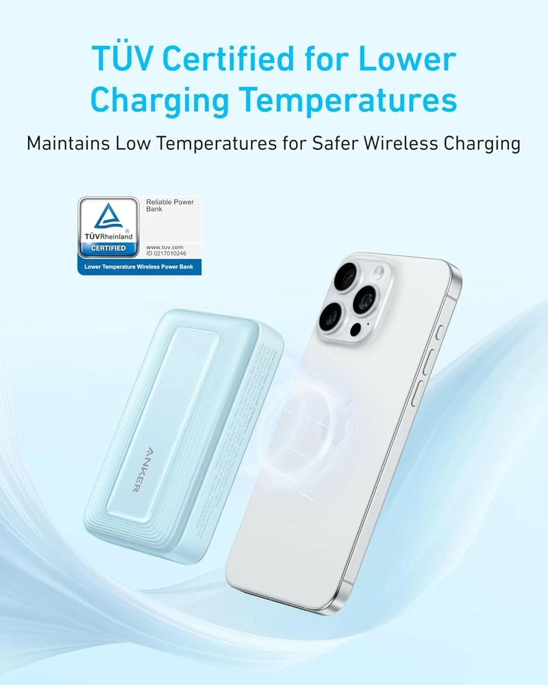 Anker Zolo Magnetic Power Bank, Compact 10,000mAh Wireless with 30W Max Fast Charging