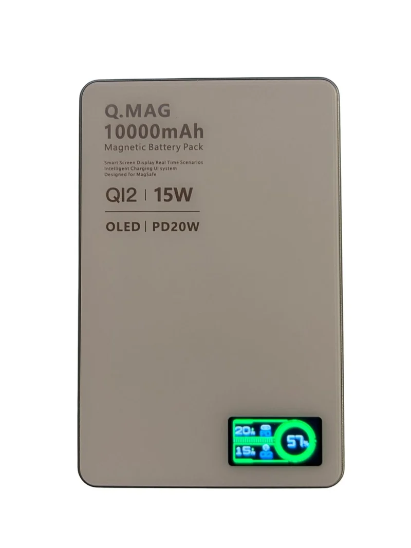 Furper Ultra-thin Magnetic Wireless Charging OLED Display 5000/10000mAh Power Bank