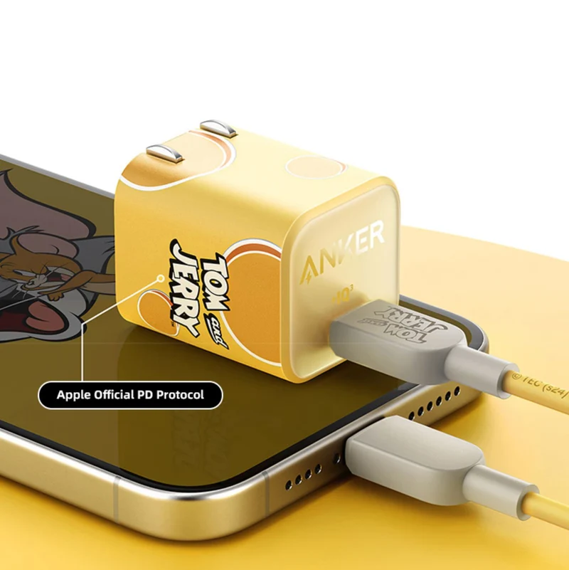 Anker A2147 – Anker 511 Nano 3 30W charger Tom and Jerry version with 1.8M USB C-C Cable