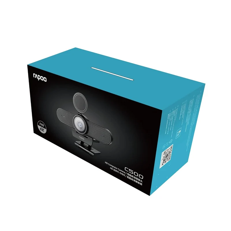 RAPOO C500 USB Computer Camera Built-in Dual Noise Reduction Mics 80-Degree Wide Angle Plug and Play for Zoom/Skype/Teams Conferencing and Video Calls