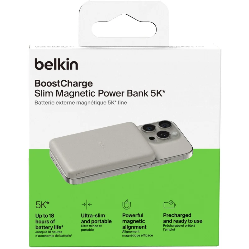 Belkin BoostCharge Slim 5K Magnetic Power Bank (Sand)