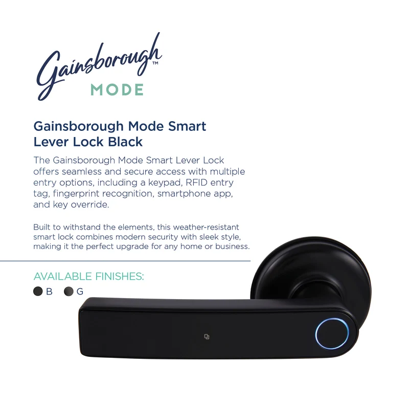 Gainsborough Mode Smart Lever (Matte Black)