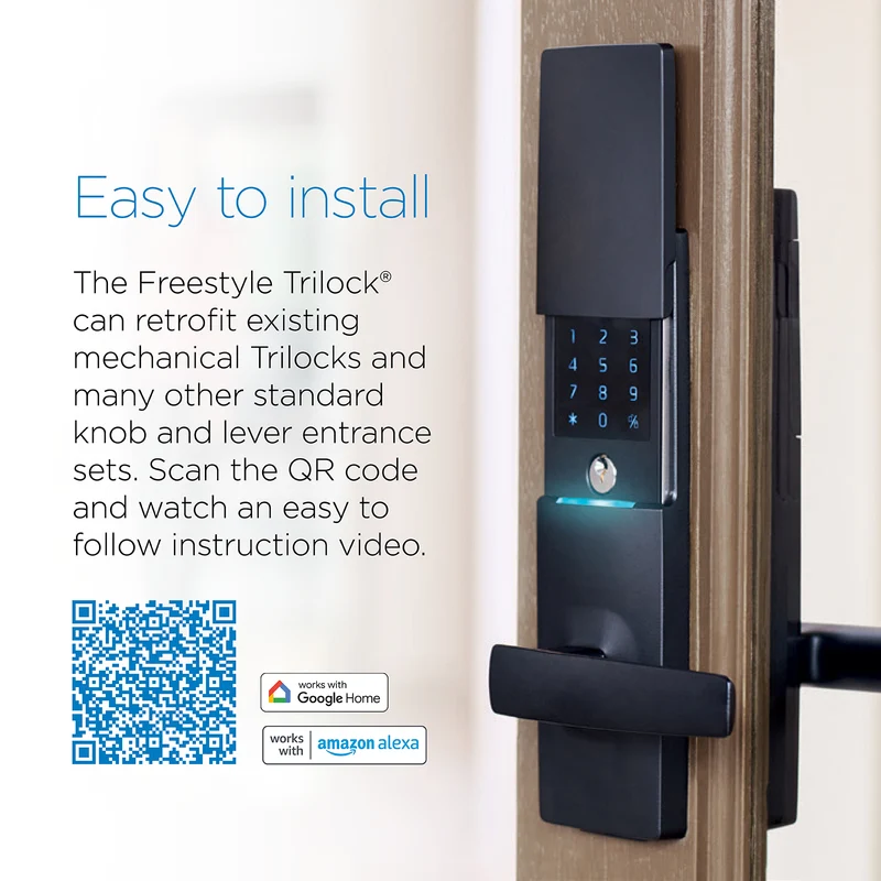 Gainsborough Freestyle WIFI Entrance Trilock (Matte Black)