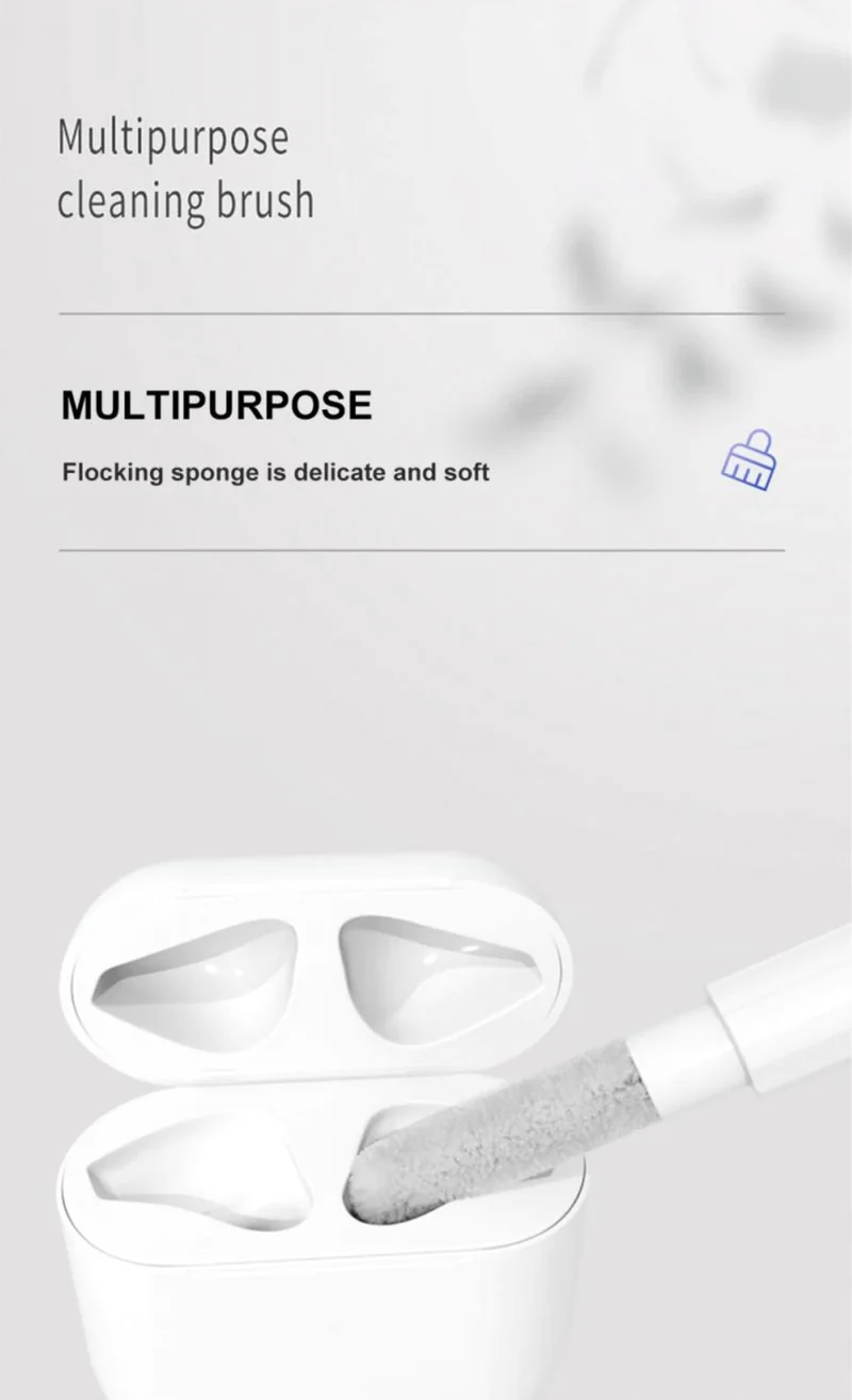 Furper Bluetooth Headset Cleaning Kit Earbuds Cleaning Pen Durable Multi Purpose Clean Brush Portable For Airpods Mobile Phones