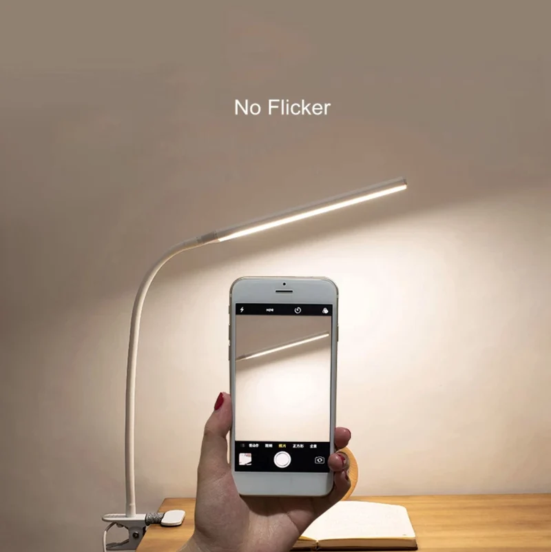 SEOUFRDZ LED 360° Folding Clamp Desk Lamp, Eye Protection Rechargeable Table LIGHT