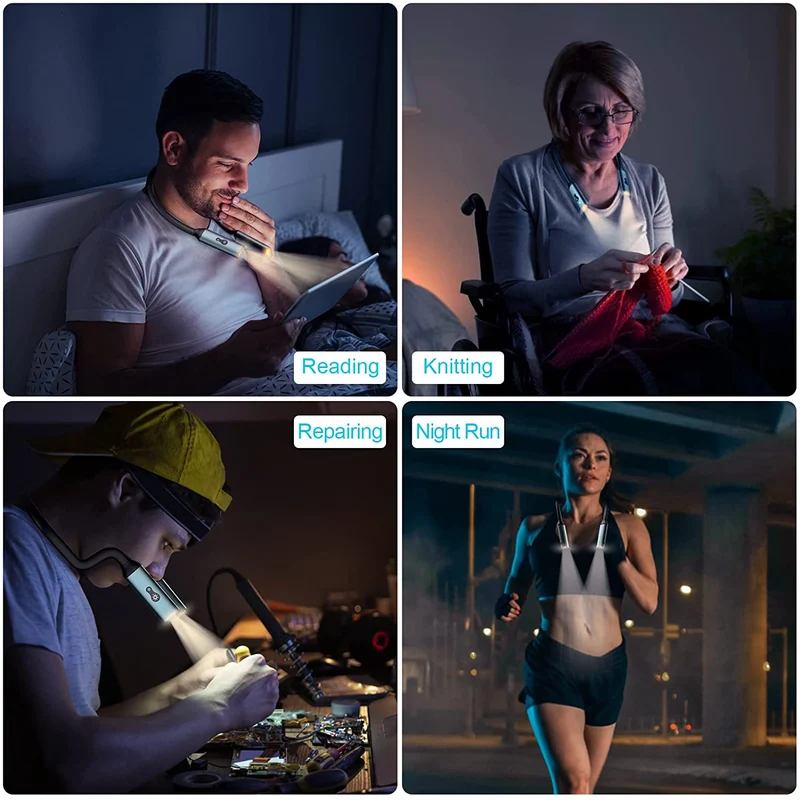 HUNYYN USB Neck Charging LED Light for Book Reading 5500 Lumen