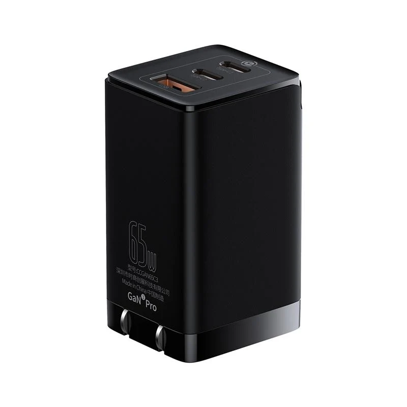 BASEUS Pro Fast Charger 2C+U Three Ports 65W with Type C Cable