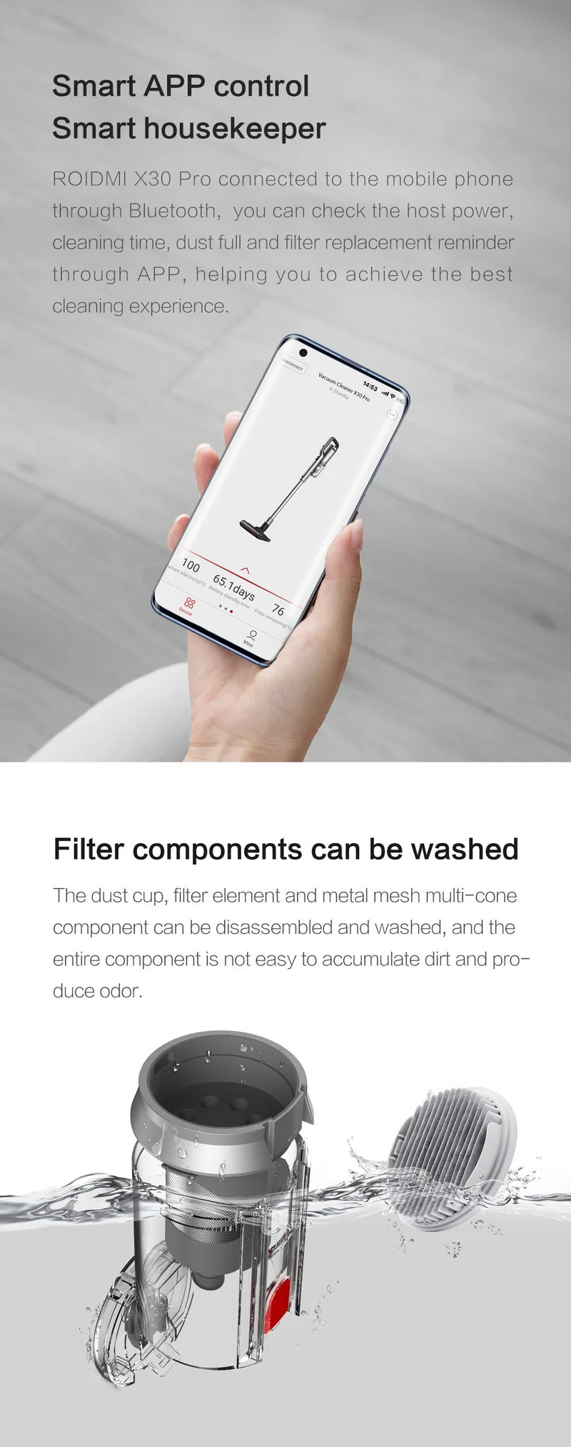 Roidmi NEX X-30 PRO Cordless Vacuum Cleaner with OLED DIsplay