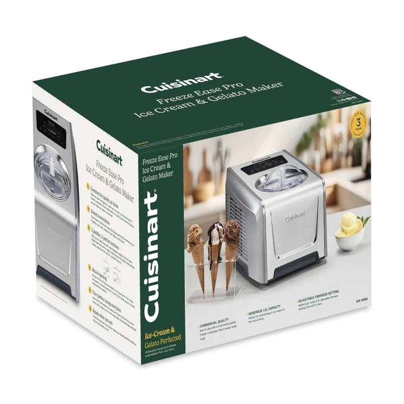 Cuisinart Freeze Ease Pro Ice Cream Gelato Sorbet Frozen Yoghurt Maker 1.5L
