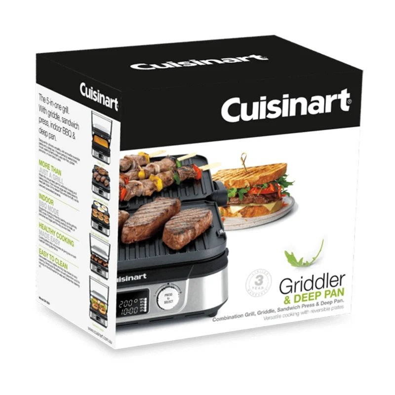 Cuisinart Griddler and Deep Pan Electric Sandwich Maker 1600W - Stainless Steel