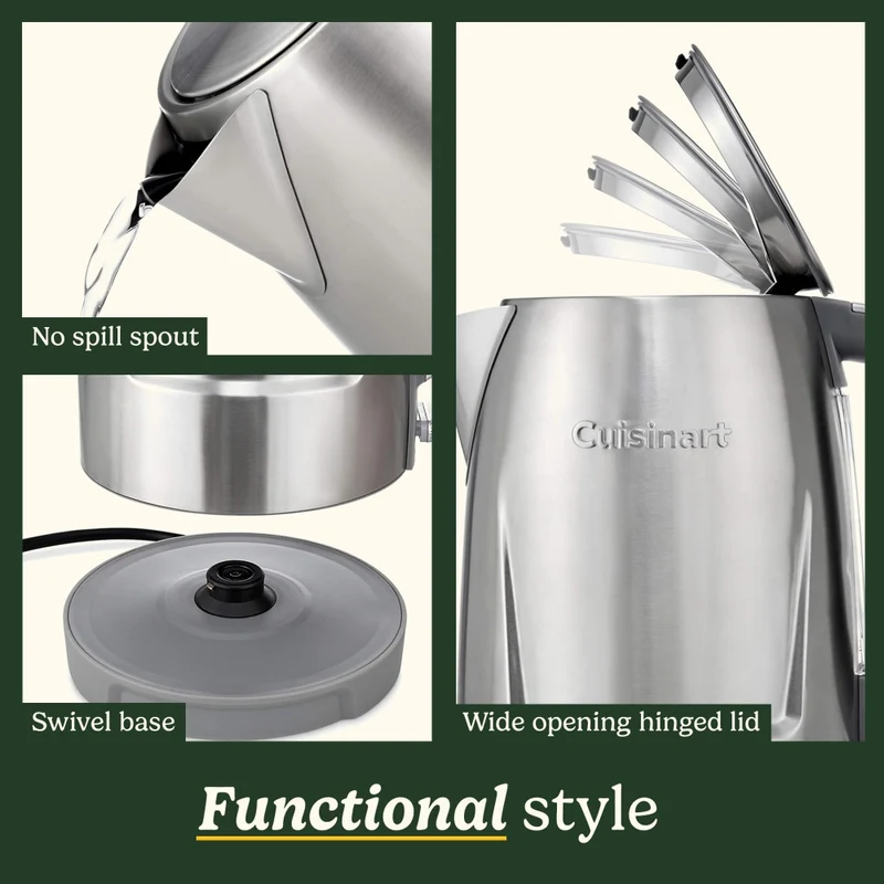 Cuisinart Core Collection 1.7L Brushed Stainless Steel Kettle 2400W Appliance