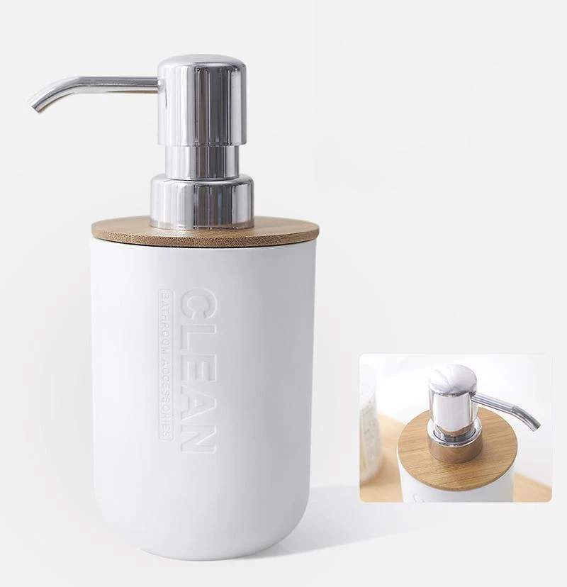Furper Bamboo Bathroom Accessories Toothbrush Holder Soap Dispenser Toilet Brush Bathroom Set