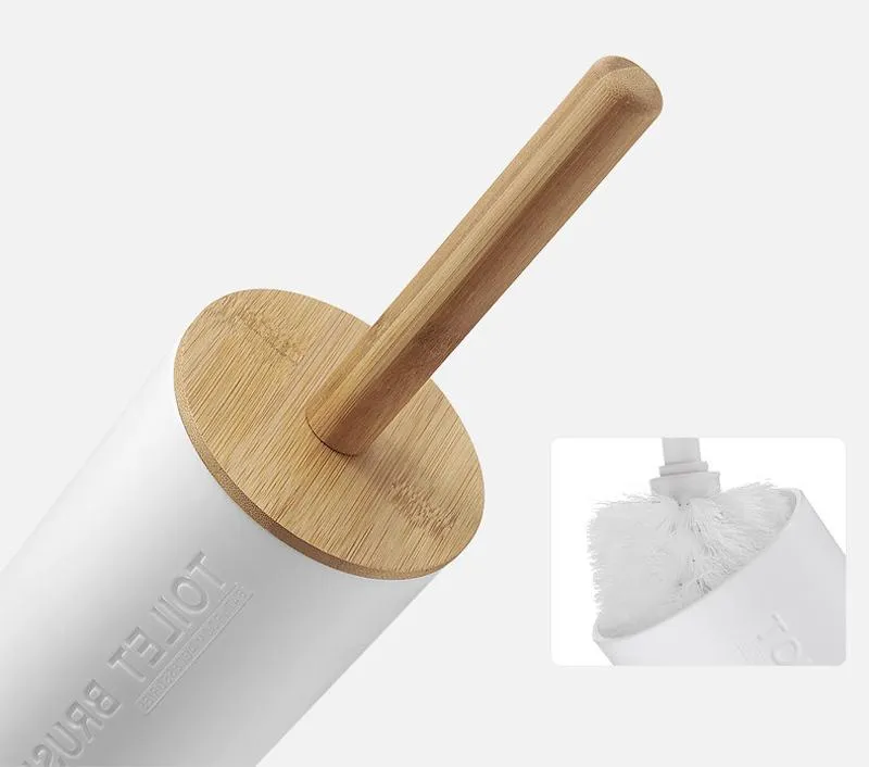 Furper Bamboo Bathroom Accessories Toothbrush Holder Soap Dispenser Toilet Brush Bathroom Set