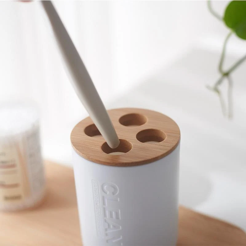 Furper Bamboo Bathroom Accessories Toothbrush Holder Soap Dispenser Toilet Brush Bathroom Set