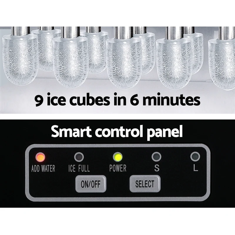 Devanti 12kg Ice Maker Machine with Self-cleaning (Silver)