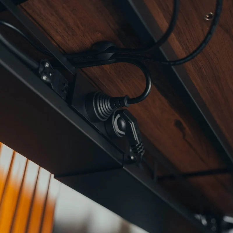Desky Integrated Cable & Data Channel 4-Plug Wheat