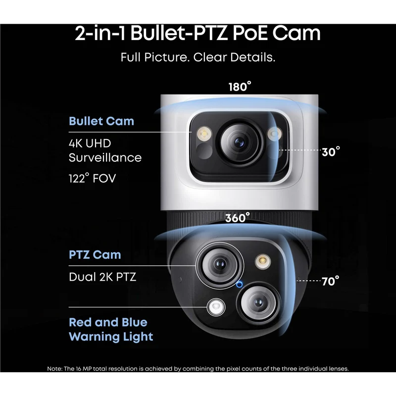 eufy S4 NVR POE 24/7 Security System [2 x PTZ + 2 x Turret Cameras]