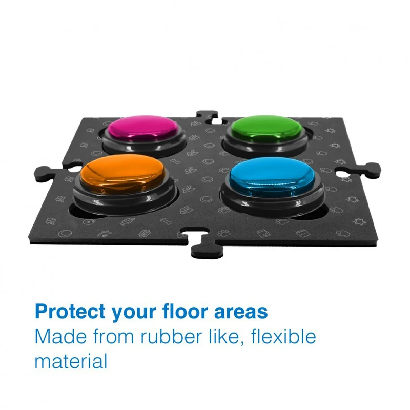 Tech4Pets 2PK Mat Board Organiser Storage Holder For Talking Buttons/Floor Black