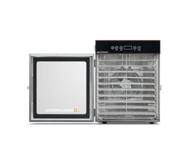 Benchfoods Electric Food Dehydrator Stainless Steel 10 Tray 199hrs (Black)