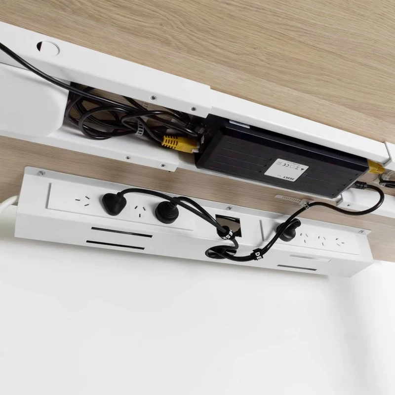 Desky Mini Cable & Power Tray 4-Plug Wheat