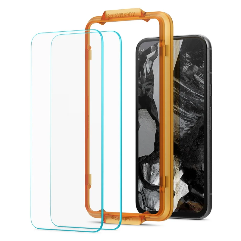 Spigen Google Pixel 8a AlignMaster GLAS.tR Slim 2PCS Glass Screen Protector - Clear