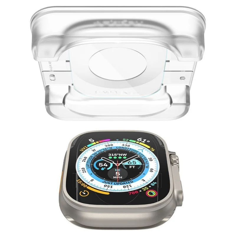 Spigen Apple Watch Ultra 4/3/2/1 49mm EZ Fit GLAS.tR Slim Glass Screen Protector 2PCS (Clear)