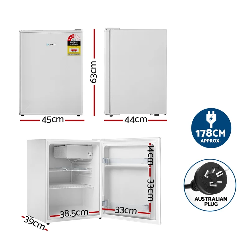 Devanti 70L Bar Fridge White