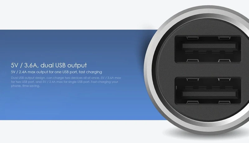 Xiaomi Mi Fast Car Charger Dual USB (Metal)