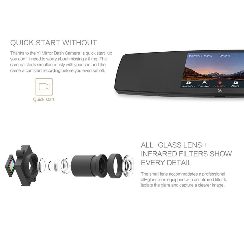 Xiaomi YI Mirror Dash Camera