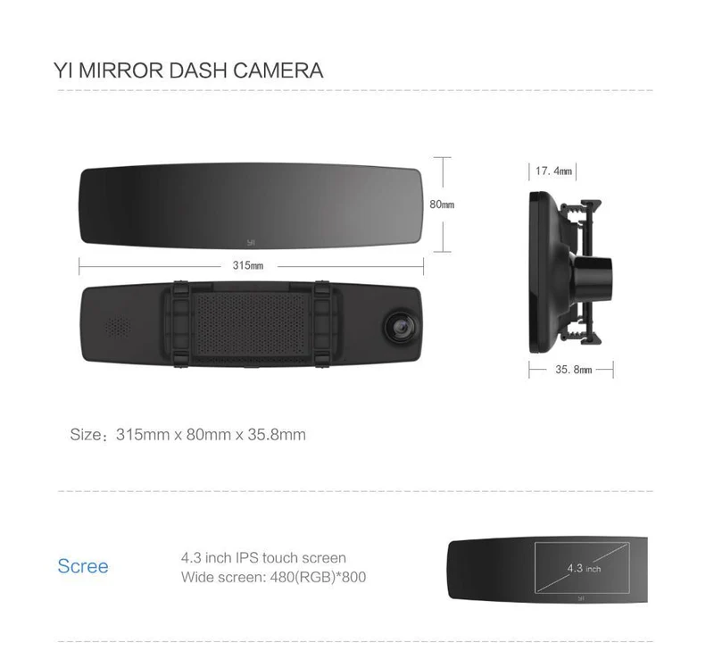 Xiaomi YI Mirror Dash Camera