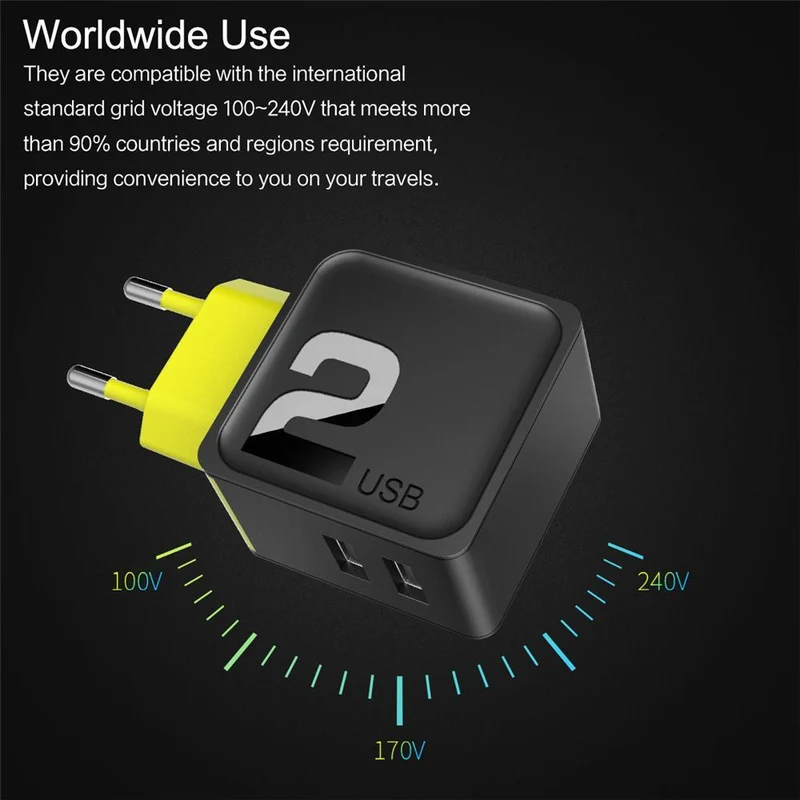 ROCK Sugar 4 USB Wall Phone Fast Charger Adapter