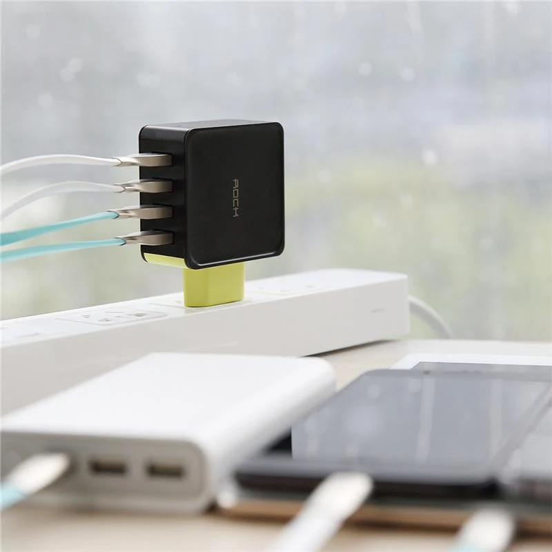 ROCK Sugar 4 USB Wall Phone Fast Charger Adapter