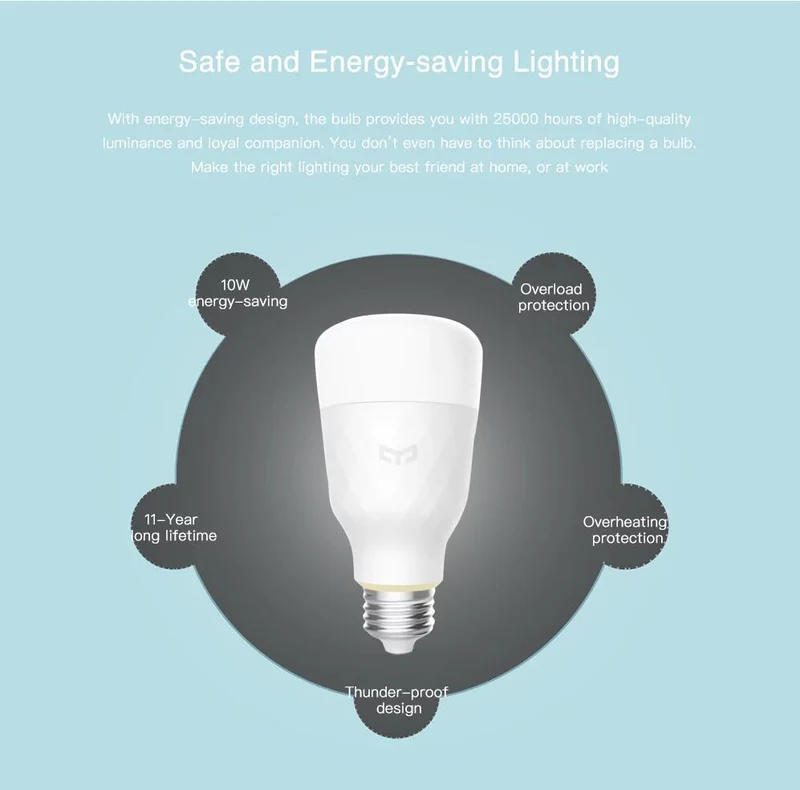 Yeelight Smart Light RGB Bulb 800 lumens (Update Version)