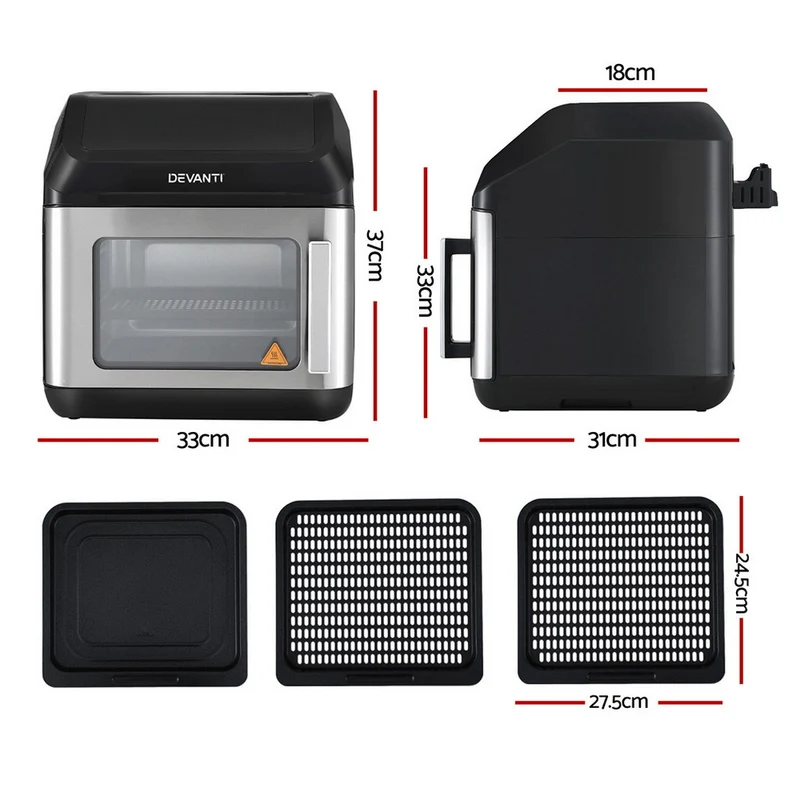 Devanti Air Fryer 13L LCD Fryers Oven