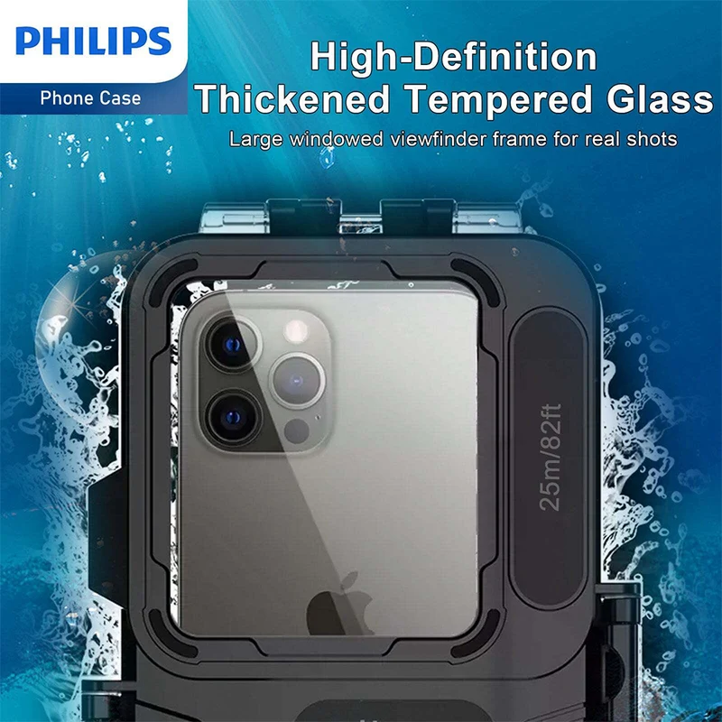Philips Diving Phone Case for iPhone 7-14 Mobile Protection Cover (Clear)
