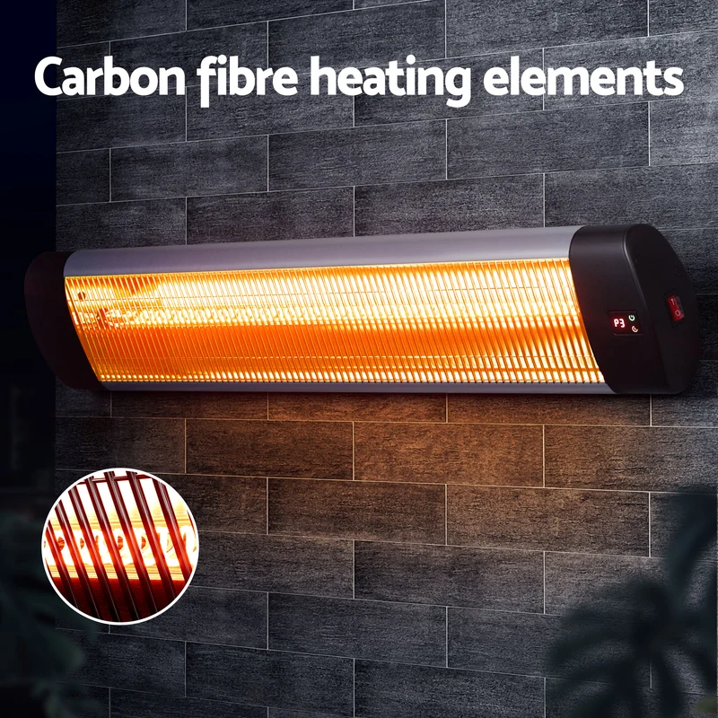 Devanti 2-Pieces Electric Radiant Strip Heater Outdoor Indoor Patio Infrared Heaters 3000W