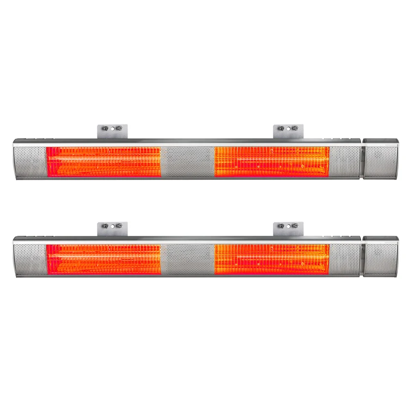 Devanti 2-Pieces Electric Strip Heater Radiant Infrared Heaters Remote Control 3000W
