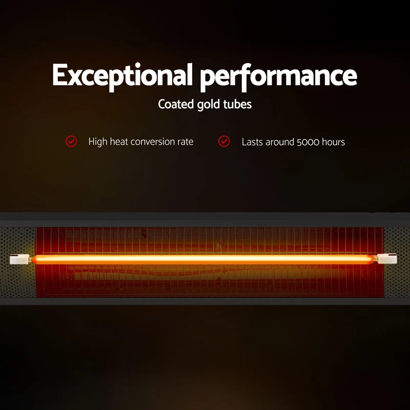 Devanti 2-Pieces Electric Strip Heater Radiant Infrared Heaters Remote Control 3000W