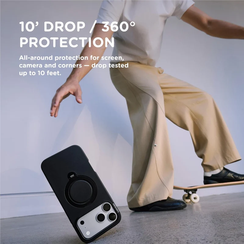 PopSockets Low-Pro MagSafe Protective Case with Built-in Grip Stand for iPhone 18 Pro Max (Black)