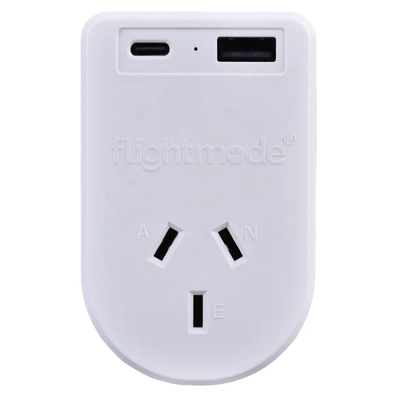 Flight Mode Outbound Travel Adapter Earthed with USB C and A