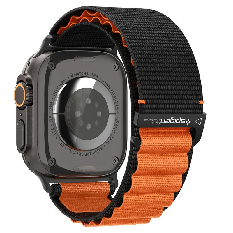 Spigen Apple Watch 49mm 46mm 45mm 44mm 42mm WBF1 Band (Black Orange)
