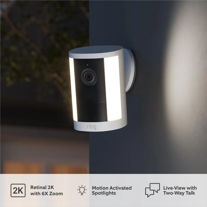 Ring Spotlight Cam 2K(2ND Gen) Battery Powered Security Camera (White) [4-PACK]