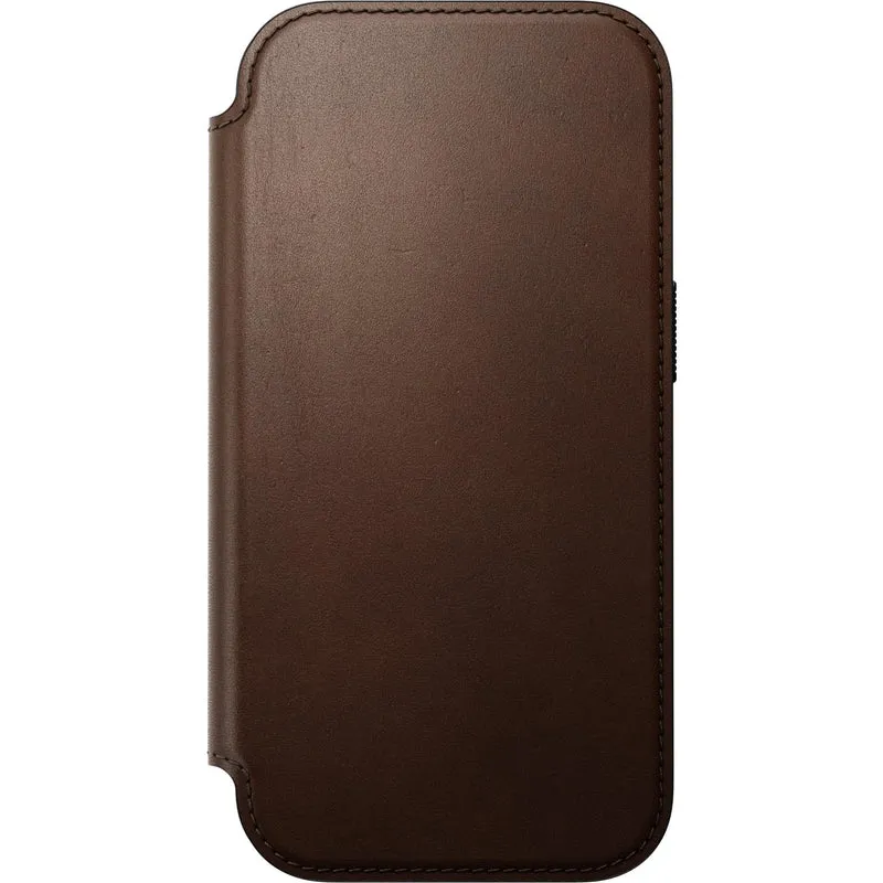 NOMAD Leather Folio Case for iPhone 18 Pro (Brown ECCO)